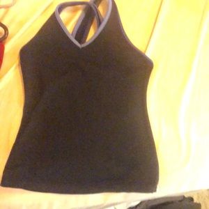 Black lined with blue tank top